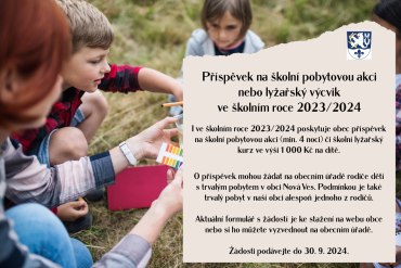 Příspěvek na školu v přírodě nebo lyžařský výcvik 2023/2024