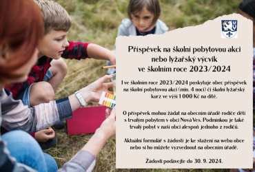 Příspěvek na školu v přírodě nebo lyžařský výcvik 2023/2024