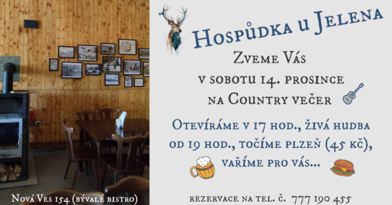 Hospůdka U Jelena pořádá Country večer