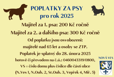 Poplatky za psy pro rok 2025